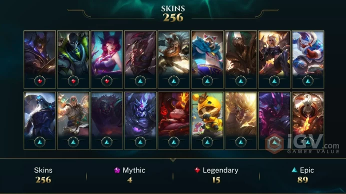 NA EMAIL CHANGEABLE 148 CHAMPS 256 SKINS Hextech Kassadin Prestige Dark Star Malphite Prestige Pulsefire Lucian 100 ME