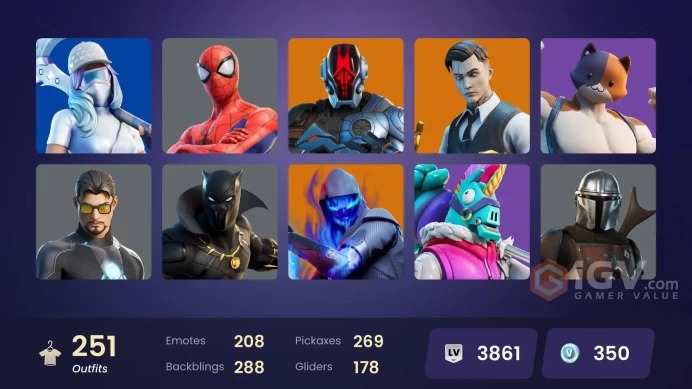 (PC PSN XBOX) 251 skins | LEVIATHAN AXE / LARA CROFT / Gold Midas | Gold Meowscles | Gold TNTina | Gold Brutus | Snake Eyes | Cloud Striker | Cu