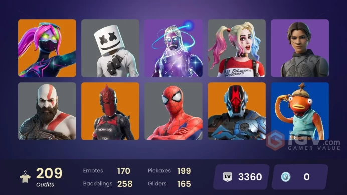 [PC/PSN/XBOX/NIN] 209 skins | Galaxy | Gold Kratos | Vivi Chroma | Naruto Uzumaki | Championship Aura | Andre | Xander | Renee | Twyn | Fade | 