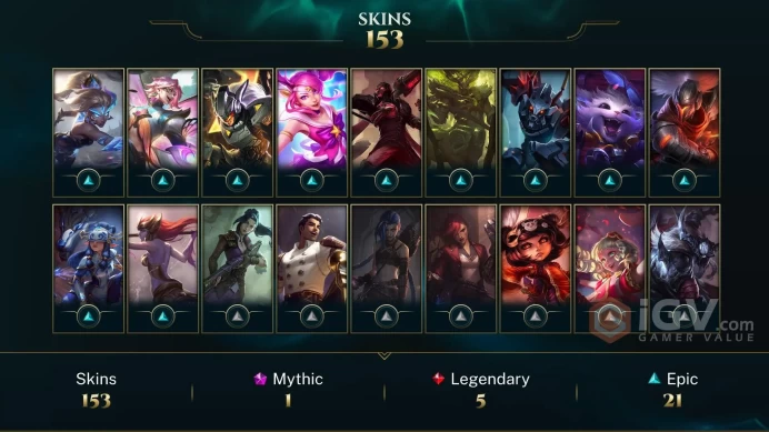 EUW - 42 LVL - Platinum 2016 - 153 Skins - Victorious Skins - Gun Goddess Miss Fortune - Star Guardian Jinx - Zombie Brand - Corporate Mundo