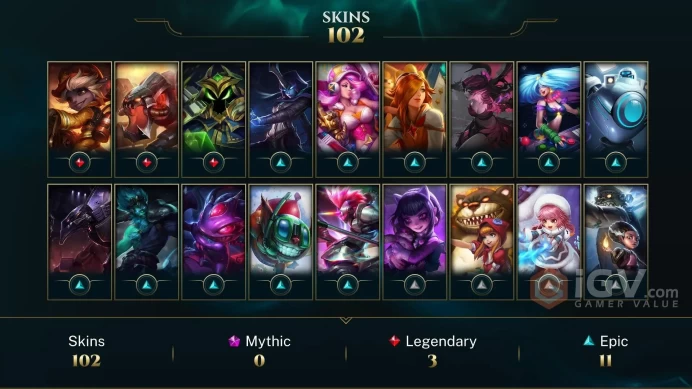 LAS EMAIL CHANGEABLE 85 CHAMPS 102 SKINS + INVENTORY 319 LITTLE LEGENDS 5X MYTHIC