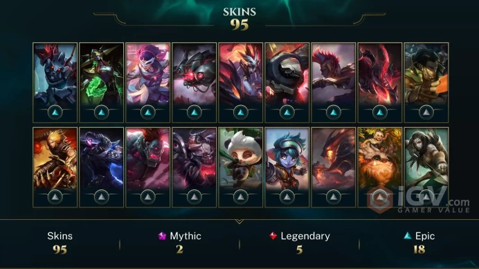 NA EMAIL CHANGEABLE 118 CHAMPS 95 SKINS Hextech Kassadin Prestige Dark Star Malphite HOLIDAY NASHOR RARE ICONS