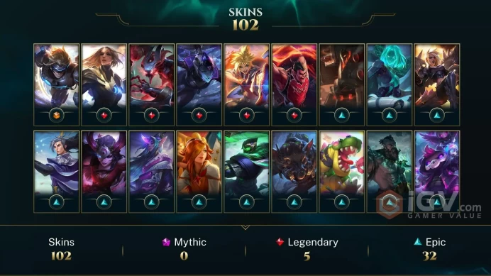EUW (S26/P2) MASTER - 102 SKIN - Full CHAMP- GOOD MMR - INSTANT DELIVERY- FULL ACCES- SAFE