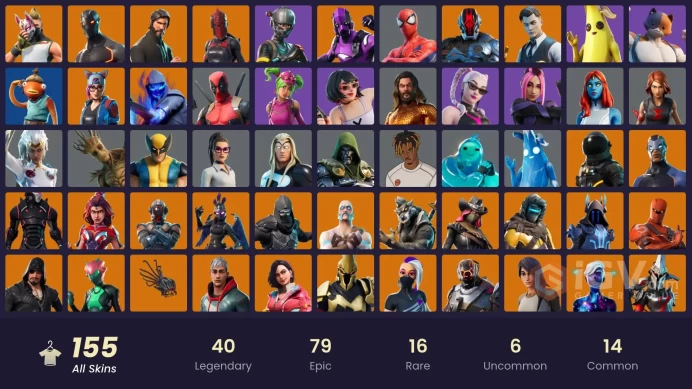 FA / 152 SKINS / DARK VERTEX / THE REAPER / ELITE AGENT / GOLD MIDAS / OMEGA (STAGE 5) / GOLD BRUTUS /