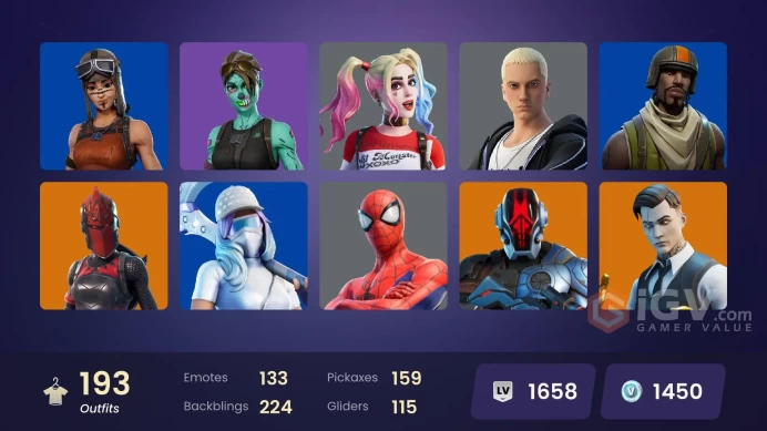 (PC PSN XBOX) 193 skins | 95 PURCHASED SKINS / Renegade Raider | Aerial Assault Trooper | Gold Midas | Gold Meowscles | Gold Brutus | Pitch Patr
