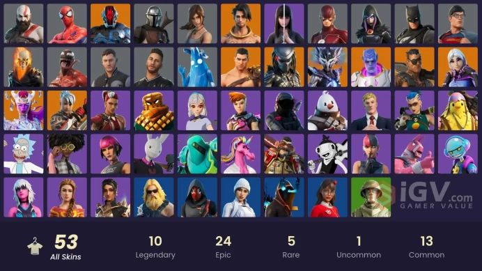(PC PSN XBOX) 53 skins | LEVIATHAN AXE / Kratos | Raz | Ronin | Menace | Predator | The Cube Queen | The Foundation | Joey | Spire Assassin | To