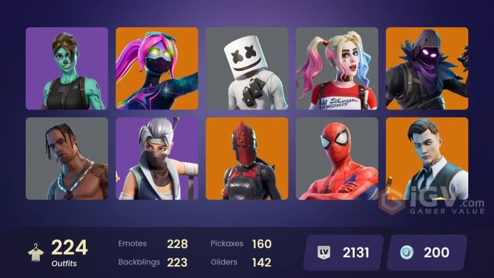 [PC/PSN/XBOX] 224 skins | OG STW | Travis Scott | Blue Team Leader | Astro Jack | Gold Midas | Gold Brutus | Cloud Striker | 200 VB
