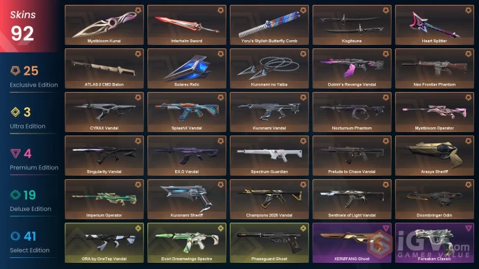 [EU] Valorant 92 Skins Full Access