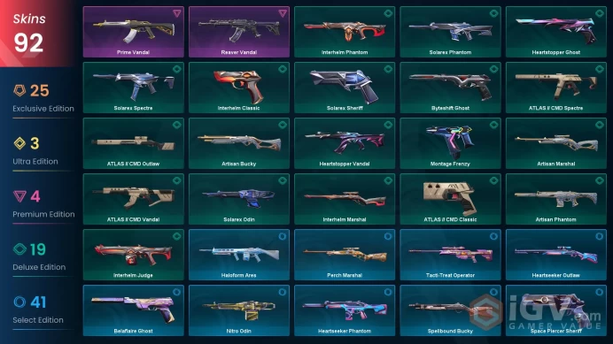 [EU] Valorant 92 Skins Full Access