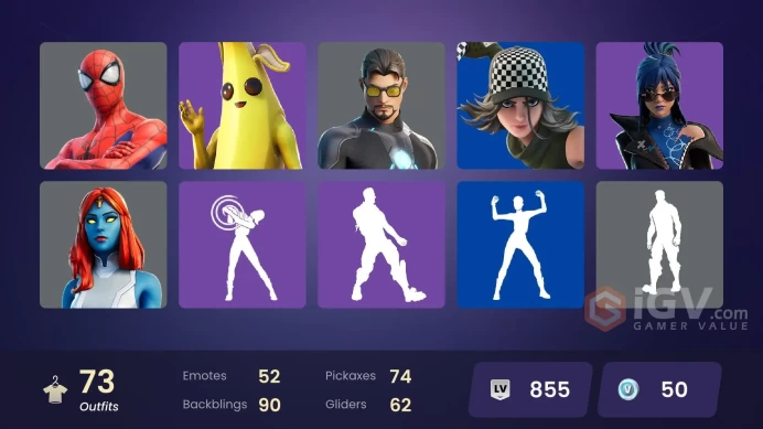 Fortnite Account [PC] 73 skins | Omegarok |Hybrid | Ronin | Spectra Knight | Sentinel | Ruin | Blackheart |  Dark Red Knight | 50 VBe | Nezu