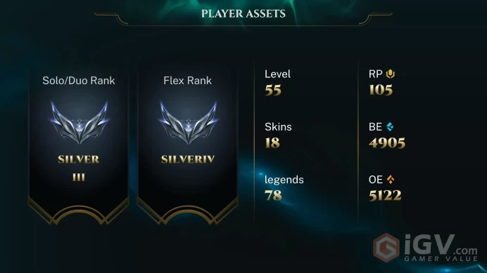 [EUW] S2026 - Silver 3 - 50 Winrate - 4K Be - Honor 4 - Safe - 77 Champ - 17Skin - Instant Delivery
