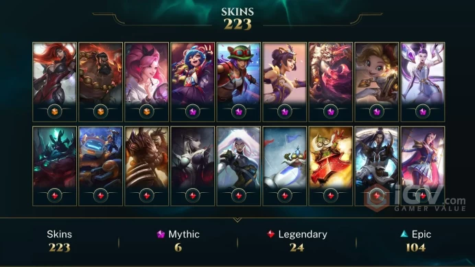 LAS - SILVER 1 - 172 Champ - 217 Good Skins(3 Ultimate, 6 Mythic, 24 Legendary, 100 Epic) - 67.7K BE - 571 LVL -HANDMADE - FULL ACCES - CHEAP