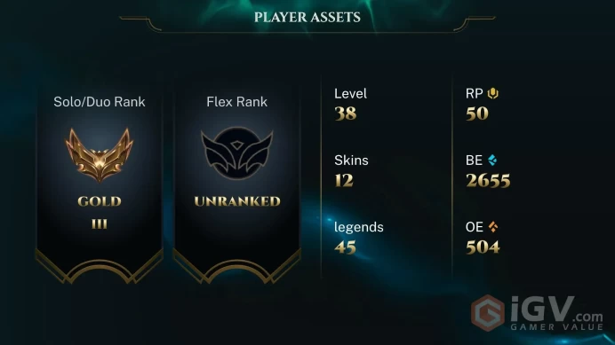[EUW] S2026 - Gold 3 -41LP- 68 Winrate - 43W-22L - Honor 5 - 2K Be - +30/-10 LP Gain - Safe - Instant Delivery