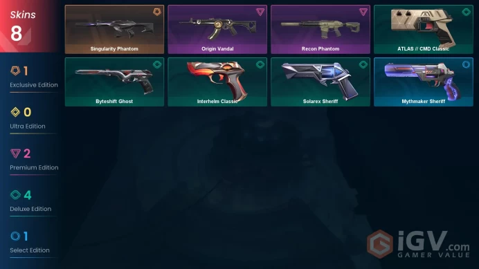EU | VP 291 | LVL 111 | Singularity Phantom | Recon Phantom | Origin Vandal | Byteshift Ghost | Interhelm Classic | Solarex Sheriff | AT | V0714