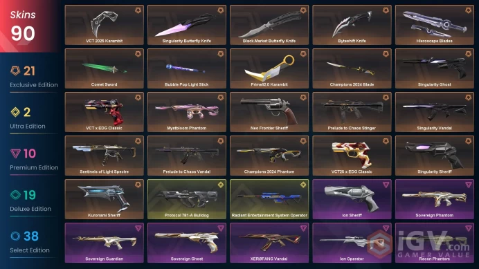 NA/USA 77480 VP Spent Champions 2024 Bundle VCT 2025 Karambit Prime//2.0 Karambit VCT25 x EDG Classic Mystbloom Phantom Recon Phantom Sovereign