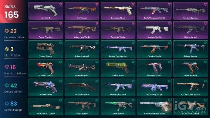 AP/MYS 96440 Spent VP Champions 2024 Phantom Evori Dreamwings Vandal Reaver Karambit Cryostasis Vandal Forsaken Operator Kuronami Vandal Recon P