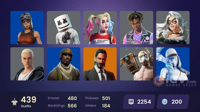[ALL PLATFORMS]-440 Skin (223 PAID SKIN)-501 Pickaxe-480 Emotes-650K V-BUCKS SPEND-FULL ACCESS-BEST SELLER-