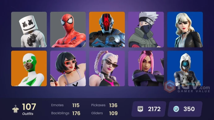 [ALL PLATFORMS]-108 Skiin-Major Glory-Backlash-Naruto Uzumaki-Kakashi Hatake-Marshmello-FULL ACCESS-BEST SELLER-