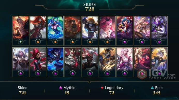 EUNE | 721 SKIN | PLATIN IV | 606 LVL | 89K+ BE | MAIL CHANGEABLE LEAGUE OF LEGENDS ACCOUNT