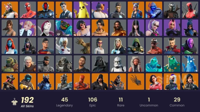 (PC PSN XBOX) 192 skins | Gold Midas | Gold Meowscles | Gold Brutus | Era | The Prisoner | Lynx | Predator | Paradigm (Reality-659) | Spire Assa