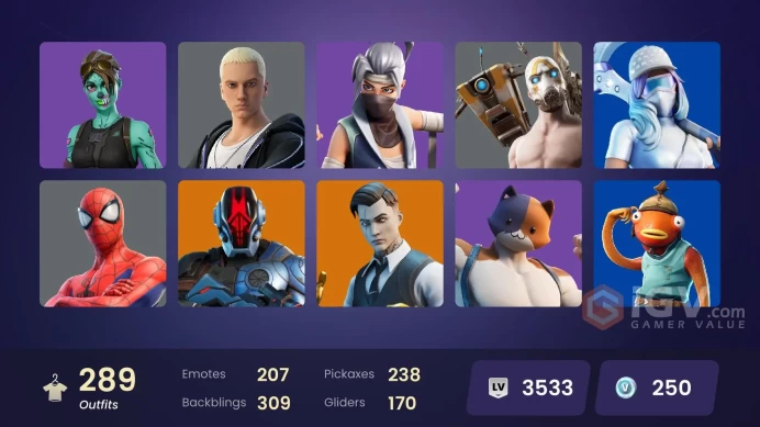 [PC/PSN/XBOX/Nintendo]  289 skins F/A :  Leviathan Axe | OG STW | Merry Mint Axe | Gold Meowscles | Gold Midas | Gold Brutus | Gold TNTina | Cur