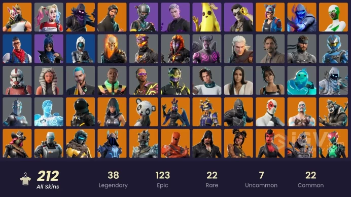 212 skins/full access/the reaper/merry mint axe/elite agent/unchained ramirez/the axe of champions/battle bus banner/