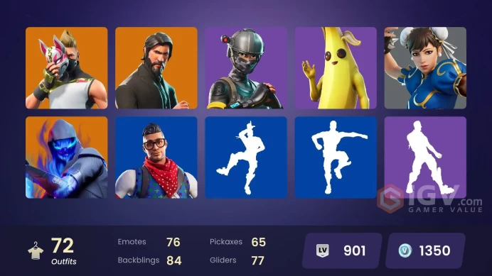 72 skins/full access/the reaper/elite agent/takte the l/subzero cryptic/snowflake/prodigy/1000vbucks