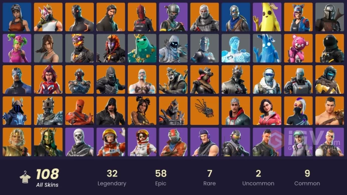 [PC/XBOX] 108 skins | Renegade Raider | IKONIK | The Reaper | Blue Squire | Royale Knight | Elite Agent | Blue Striker | 100 VB