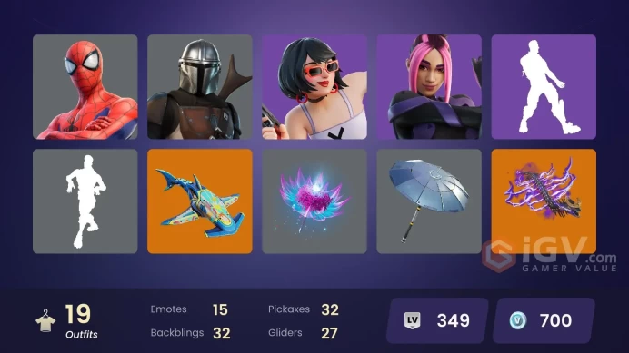 | PC/PSN/XBOX | 19 SKINS | Mandalorian | Ronin | Malik | Predator | Snap | Harlowe | Indiana Jones | Shanta | Haven | 700 VBUCKS | FoPpv |
