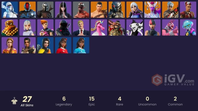 | PC/PSN/XBOX | 27 SKINS | The Foundation | Mandalorian | Predator | Menace | Ronin | The Cube Queen | Torin | Gumbo | 300 VBUCKS | FonKi |