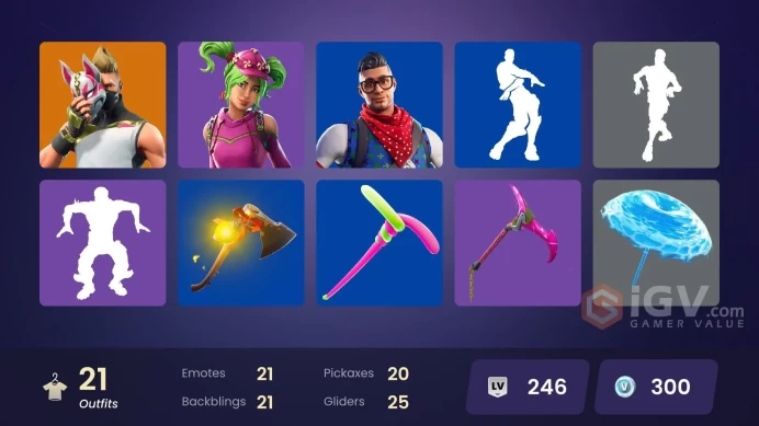| PC/PSN/XBOX | 21 SKINS | Carbide | Calamity | Ragnarok | Drift | Sledgehammer | Lt. Evergreen | DJ Yonder | Redline | 300 VBUCKS | FmDNr |