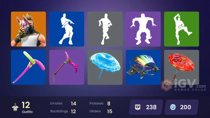 | PC/PSN/XBOX | 12 SKINS | Enforcer | Drift | Ragnarok | Calamity | Blue Striker | Sledgehammer | Huntress | Rook | 200 VBUCKS | Fnm8o |