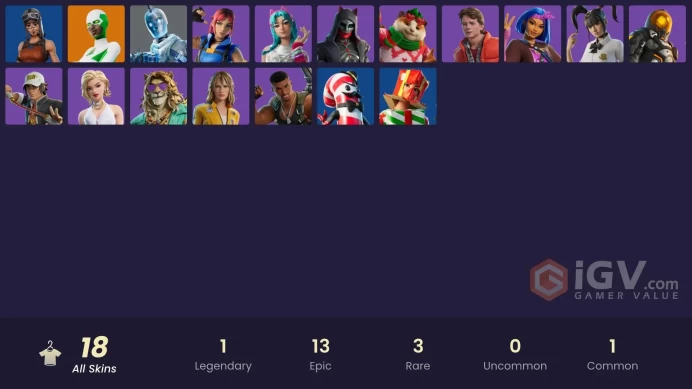 | PC/XBOX | 18 SKINS | Backlash | Felina | Dark Voyager (Reality Redacted) | Miles Cross | Katalina | Kingston | Carina | 600 VBUCKS | FnyTE |