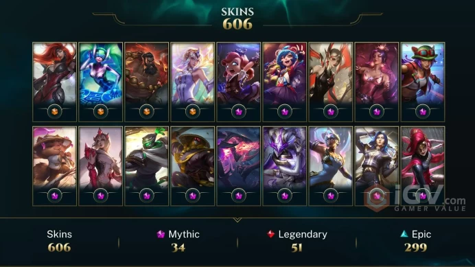 EUW | 606 SKIN | PLATIN II | 901 LVL | 71K+ BE | MAIL CHANGEABLE LEAGUE OF LEGENDS ACCOUNT