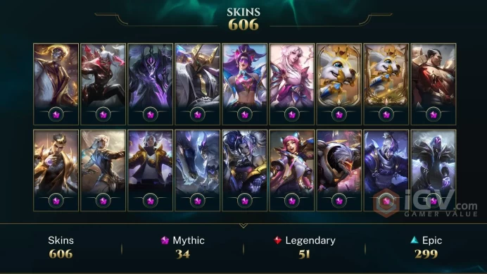 EUW | 606 SKIN | PLATIN II | 901 LVL | 71K+ BE | MAIL CHANGEABLE LEAGUE OF LEGENDS ACCOUNT