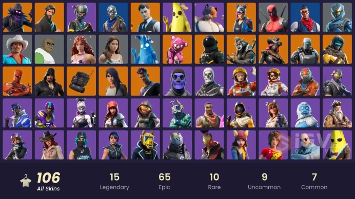 FA / 102 SKINS / OG SKULL TROOPER / THE REAPER / BLUE SQUIRE / ROYALE KNIGHT /