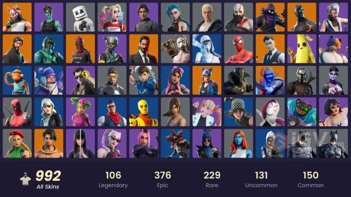FA / 983 SKINS / THE REAPER / LEVIATHAN AXE / UNCHAINED RAMIREZ / OMEGA (STAGE 5) / GOLD KRATOS / OG STW
