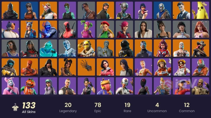 FA / 120 SKINS / BLACK KNIGHT / TRAVIS SCOTT / SPARKLE SPECIALIST / THE REAPER / BLUE SQUIRE / ROYALE KNIGHT / ELITE AGENT