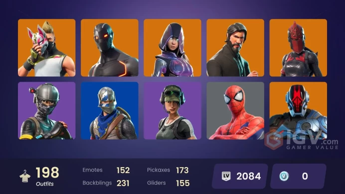 FA / 181 SKINS / THE REAPER / GLOW / BLUE SQUIRE / TAKE THE L / ROYALE KNIGHT / OMEGA (STAGE 5) / OG STW