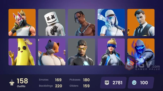 FA / 153 SKINS / TRAVIS SCOTT / ASTRO JACK / GOLD MIDAS / RAINBOW RACER