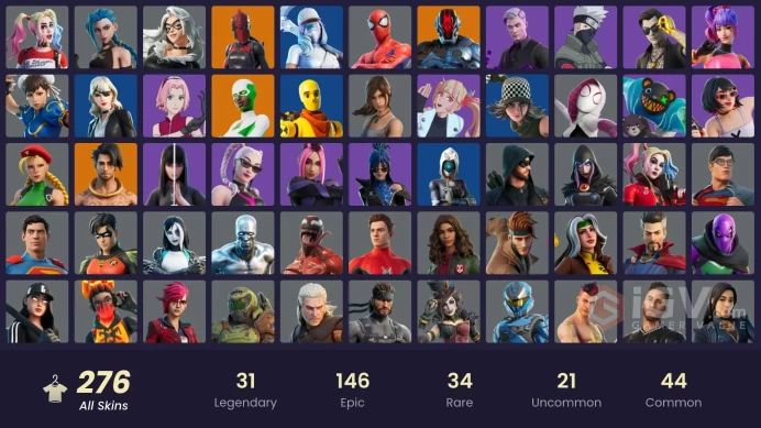 FA / 271 SKINS / ARCANE JINX / ARCANE VI / AURA ANALYZER / XANDER / FNCS RENEGADE