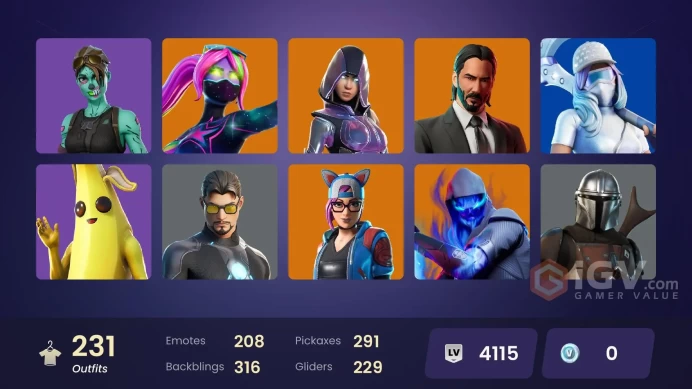 [PC/PSN/XBOX/Nintendo] 231 Skins FA | Merry Mint Axe | Leviathan Axe | Glow | John Wick | Ghoul Trooper | Blue Striker |