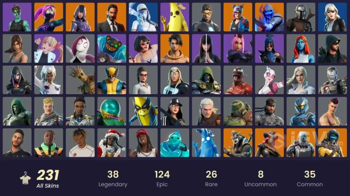 [PC/PSN/XBOX/Nintendo] 231 Skins FA | Merry Mint Axe | Leviathan Axe | Glow | John Wick | Ghoul Trooper | Blue Striker |