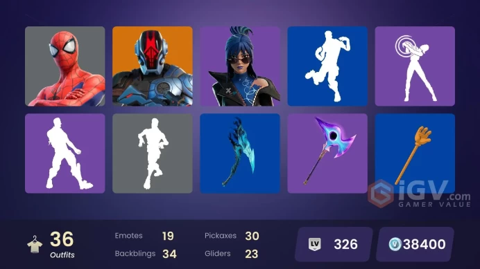 38400 VBUCKS / ALL PLATFORMS / FA 36 skins Kata Captain / Sultura / Peter Griffin / Spider-Man