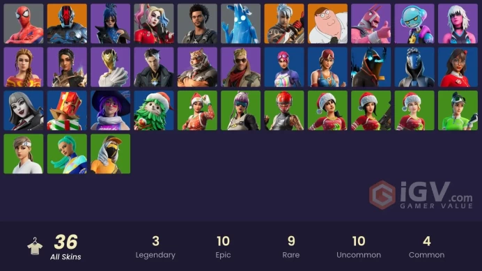 38400 VBUCKS / ALL PLATFORMS / FA 36 skins Kata Captain / Sultura / Peter Griffin / Spider-Man