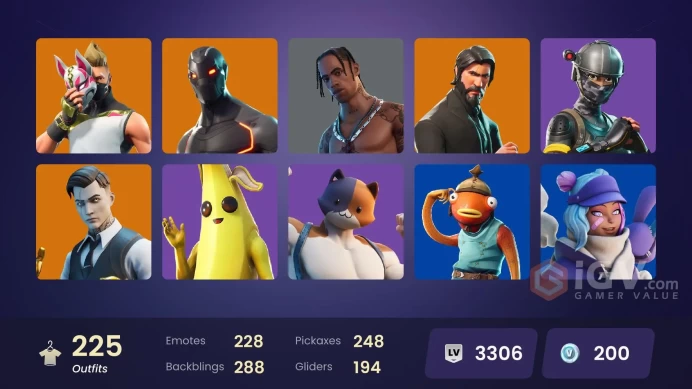 [PSN/XBOX/PC] FULL ACCESS / 221 SKINS / TRAVIS SCOTT / THE REAPER / NEO VERSA / GOLD MIDAS / OG STW