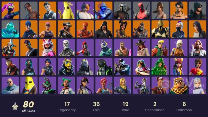 [PC] 80 skins | OG STW | Travis Scott | Gold Brutus | Gold Midas | Carbon Commando | Leviathan Axe | Luxe | Y341