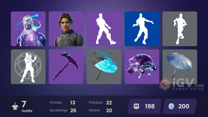 [PC/PSN/Nintendo] 7 skins | Galaxy | Galactic Disc | Standard Issue | Clawz Retro | Stellar Axe |