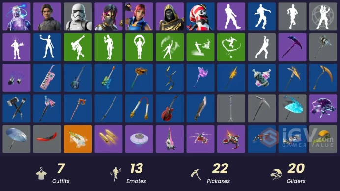 [PC/PSN/Nintendo] 7 skins | Galaxy | Galactic Disc | Standard Issue | Clawz Retro | Stellar Axe |