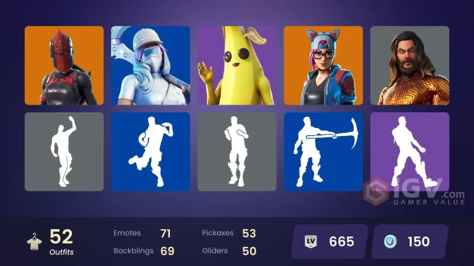 PC/PSN/Xbox/Nintendo 51 skins Leviathan Axe | Carbon Commando | Fade | The Prisoner | The Ice King | Zenith | Blackheart | Eternal Knight | Lynx